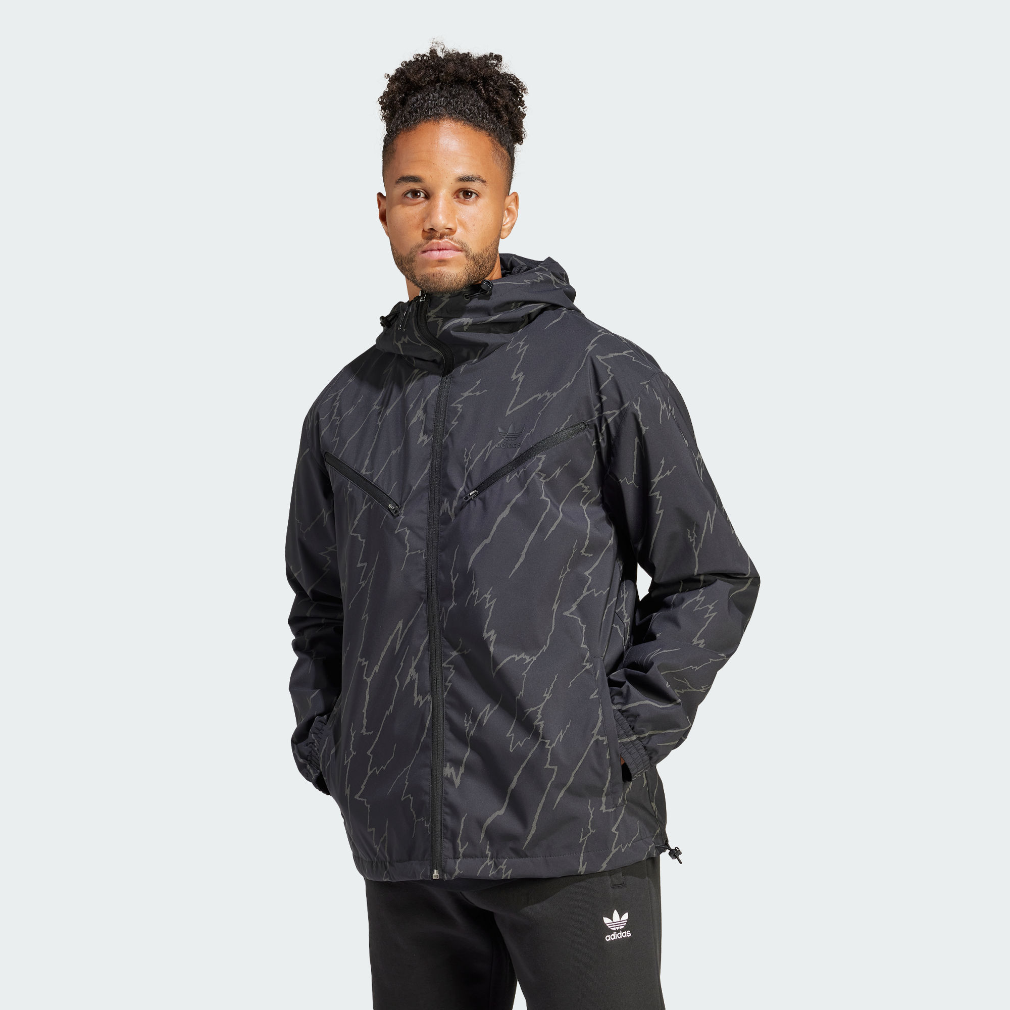 Мужская куртка adidas MONTREAL PRINT WINDBREAKER черная