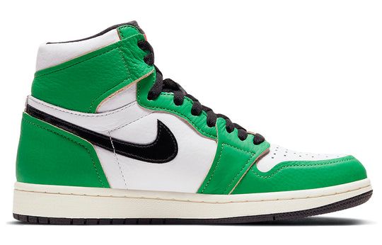 Кроссовки Nike Air Jordan 1 Retro High Lucky Green (W) белые