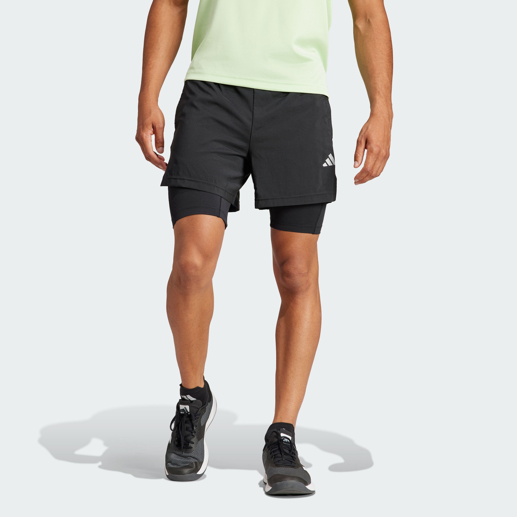 Мужские шорты adidas GYM+ TRAINING 2-IN-1 SHORTS черные