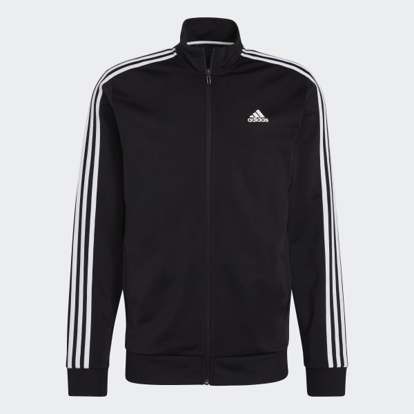 Мужская куртка adidas Essentials Warm-Up 3-Stripes Track Jacket (Черная)