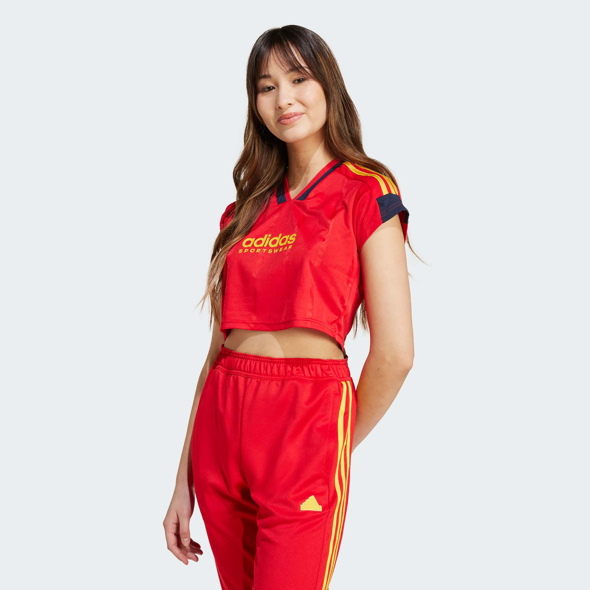 Женская футболка adidas TIRO CUT 3-STRIPES CROP JERSEY