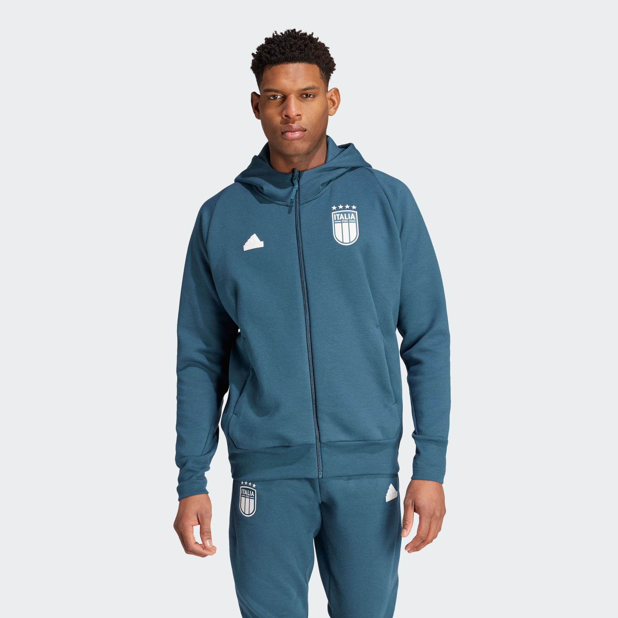 Мужское худи adidas ITALY TRAVEL FULL-ZIP HOODIE