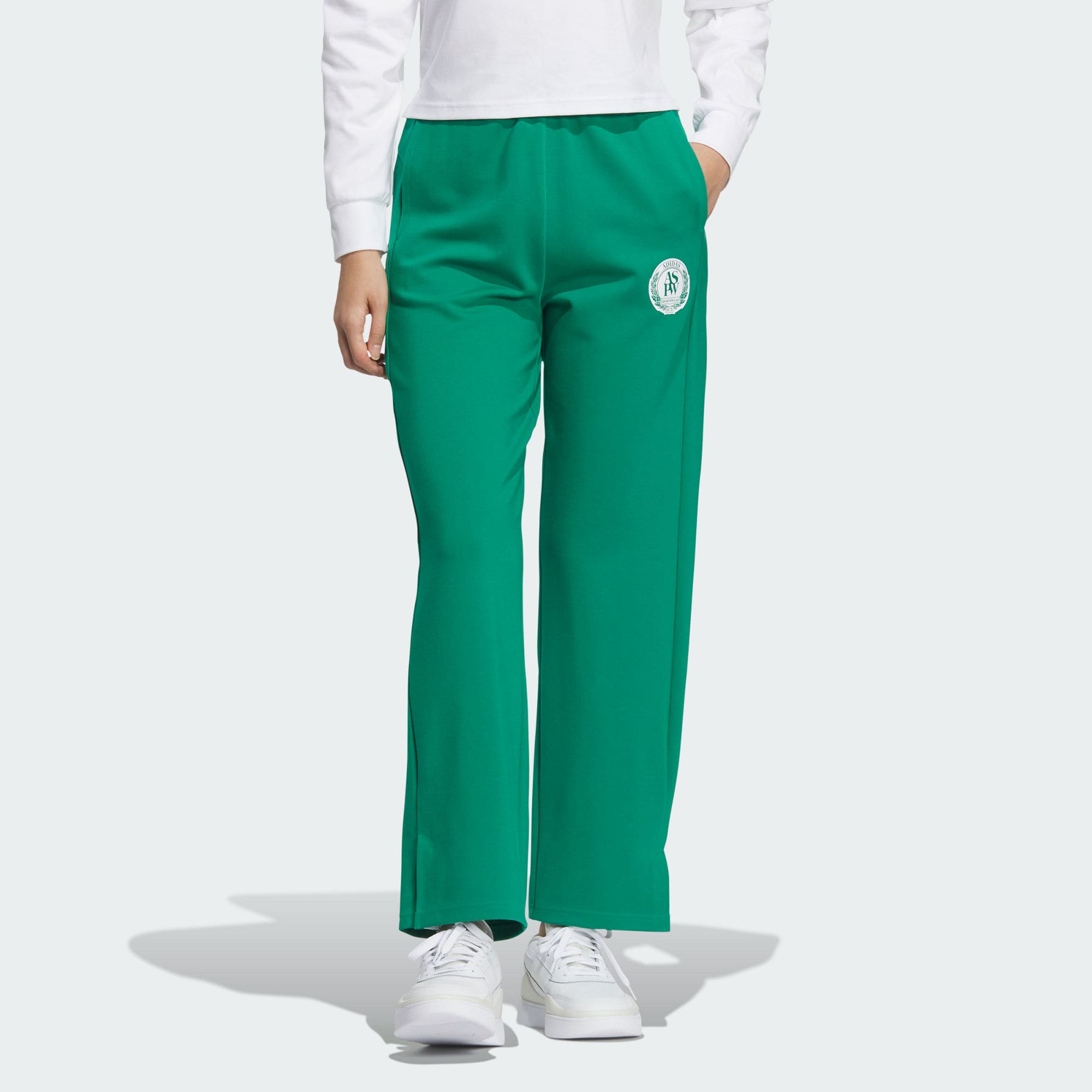 Женские брюки adidas VERBIAGE DOUBLEKNIT PANTS зеленые