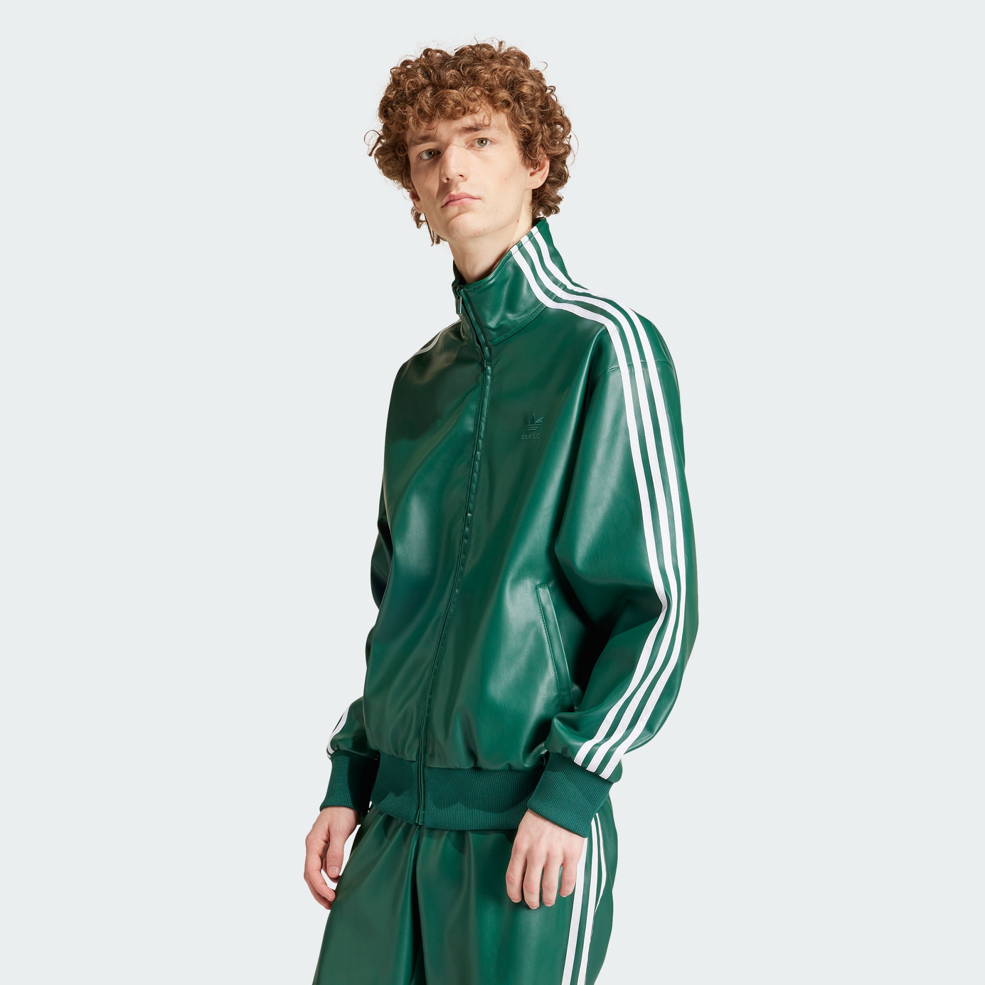 Мужская куртка adidas FAUX LEATHER ADICOLOR FIREBIRD зеленая