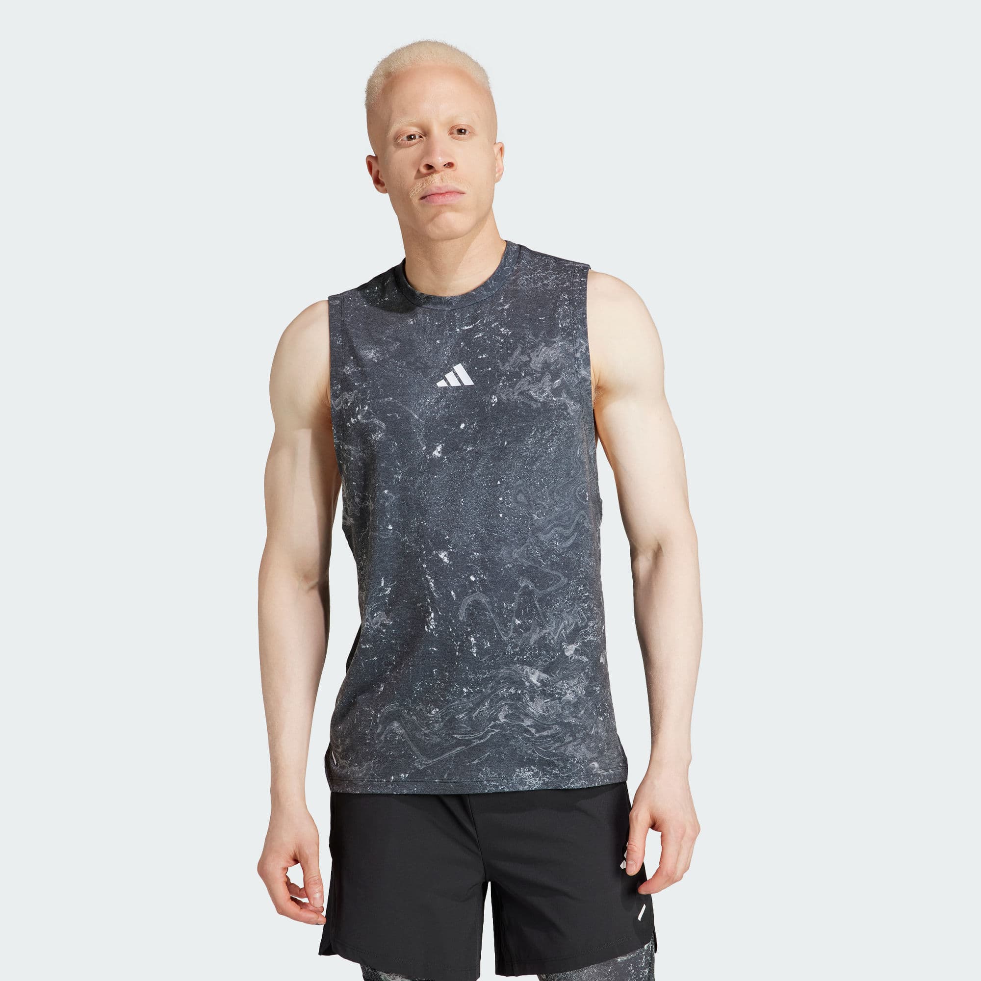 Мужская майка adidas POWER WORKOUT TANK TOP черно-белая