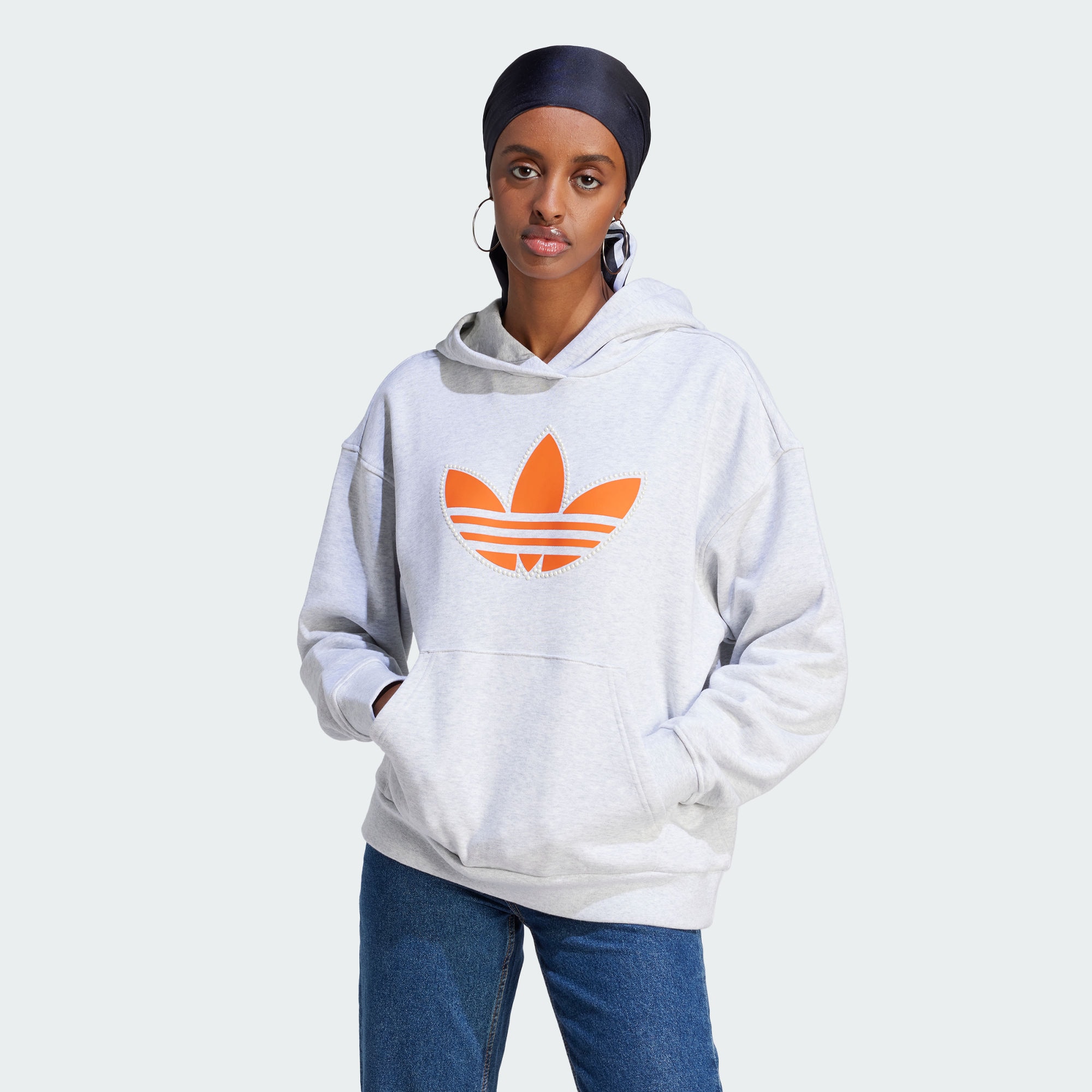 Женское худи adidas PEARL TREFOIL BOYFRIEND HOODIE