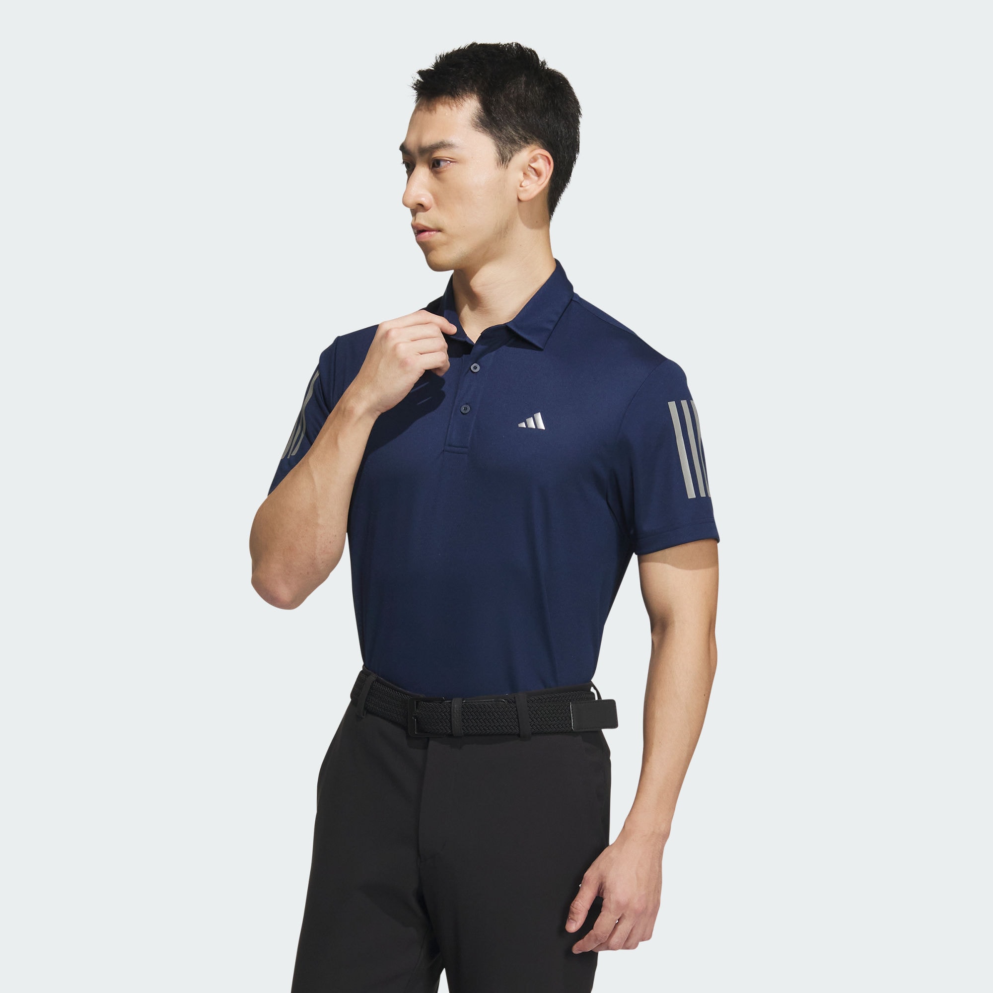 Мужская футболка adidas AEROREADY 3-STRIPES POLO SHIRT синяя