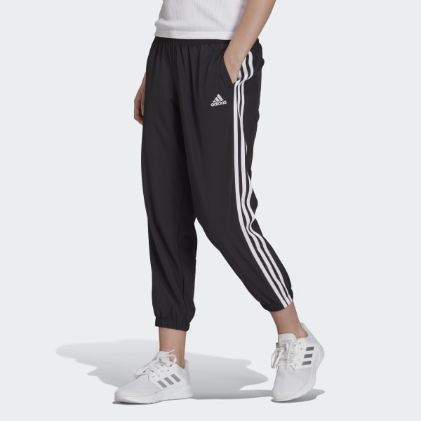 Женские брюки adidas Essentials Woven 3-Stripes 7/8 Pants (Черные)