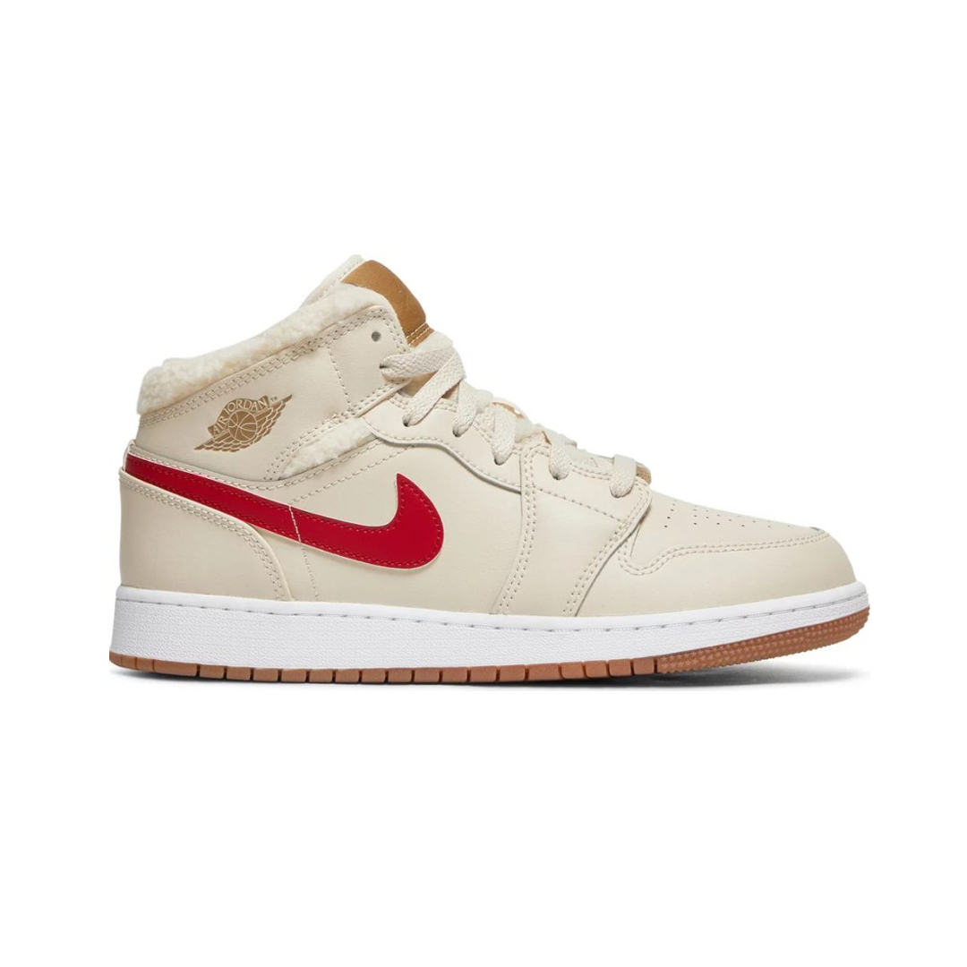 Кроссовки Nike Air Jordan 1 Mid GS Fleece Pearl White