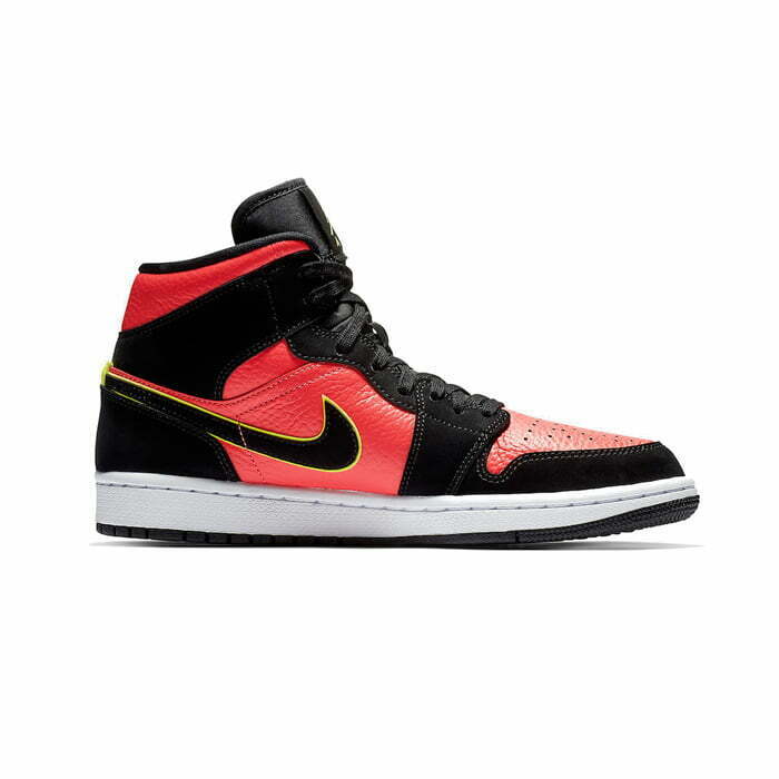 Кроссовки Nike Air Jordan 1 Mid Black Hot Punch (W)