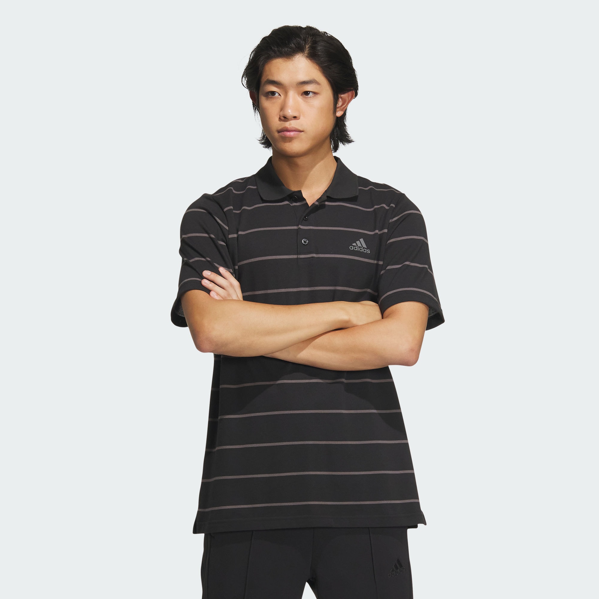 Мужская футболка adidas FUTURE ICONS STRIPE POLO SHIRT черная