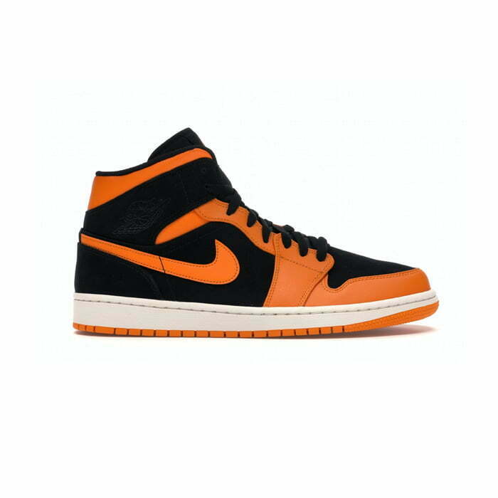 Кроссовки Nike Air Jordan 1 Mid Black Orange Peel