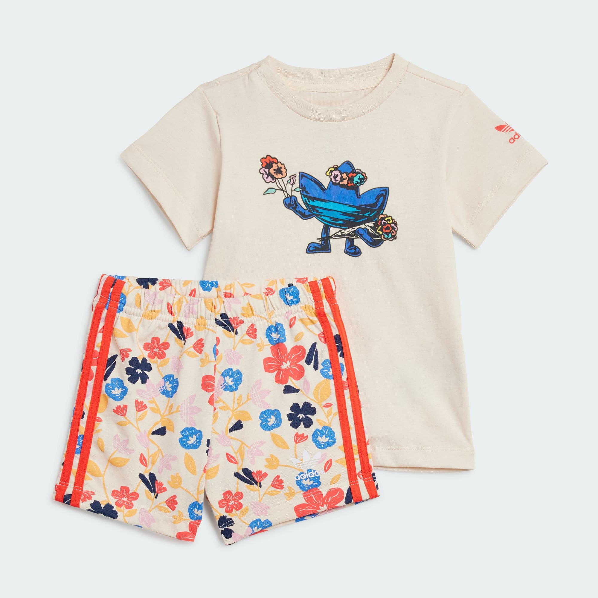 Детский комплект adidas FLORAL SHORT TEE SET