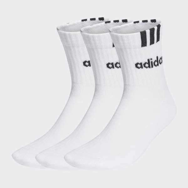 носки 3-Stripes Linear Half-Crew Cushioned Socks 3 Pairs ( Белые )