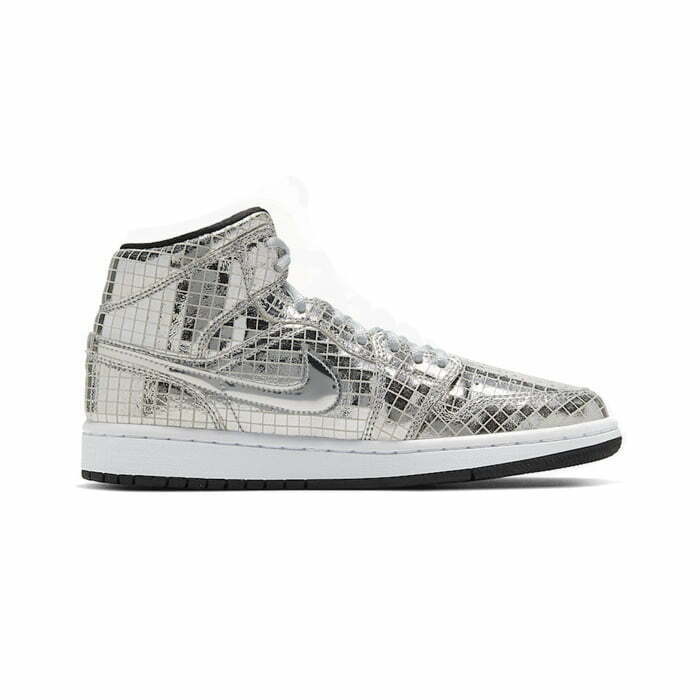 Кроссовки Nike Air Jordan 1 Mid SE Disco Metallic Silver (W)