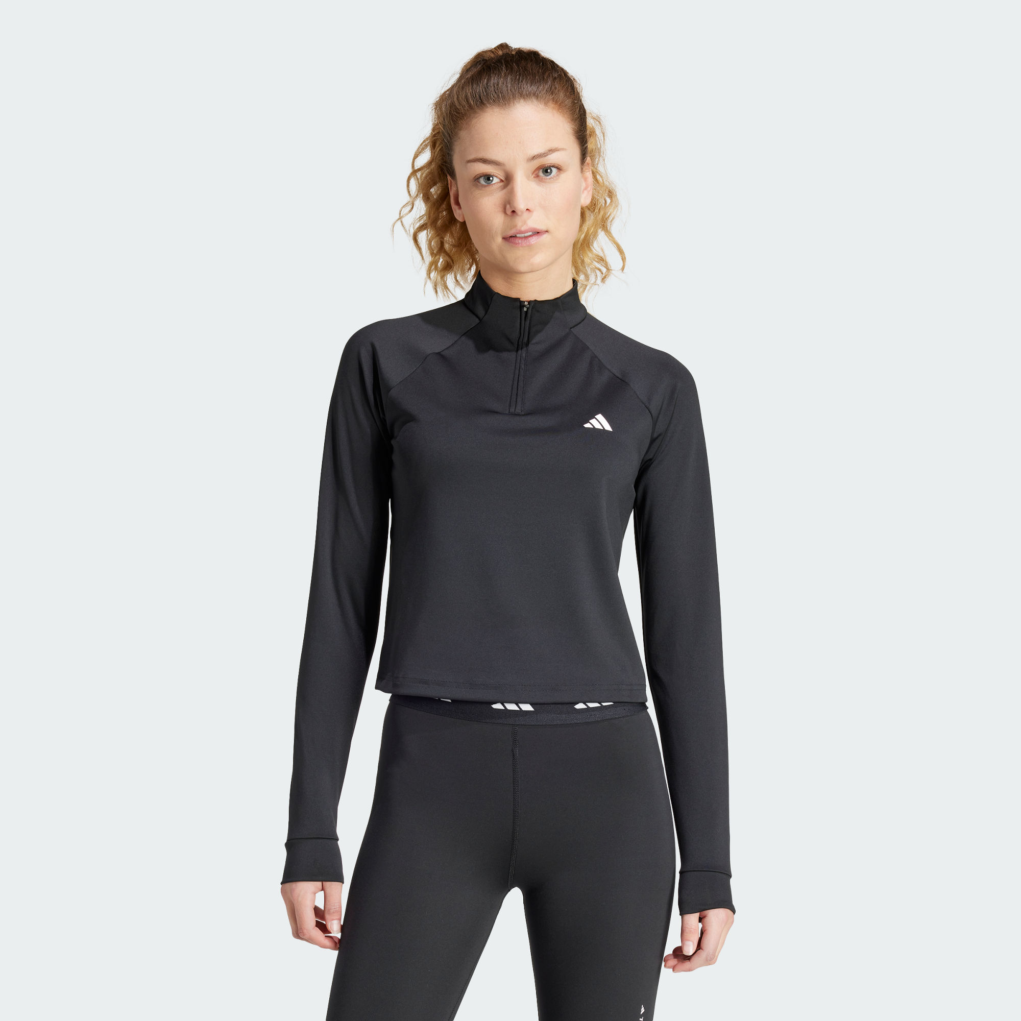 Женское худи adidas TRAIN ESSENTIALS MINIMAL COVER UP черное