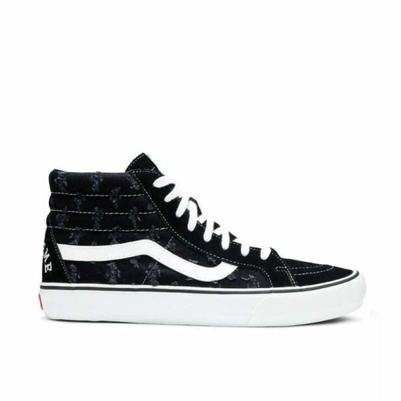 Кеды Vans Sk8-Hi Supreme Hole Punch Denim Black черно-белые