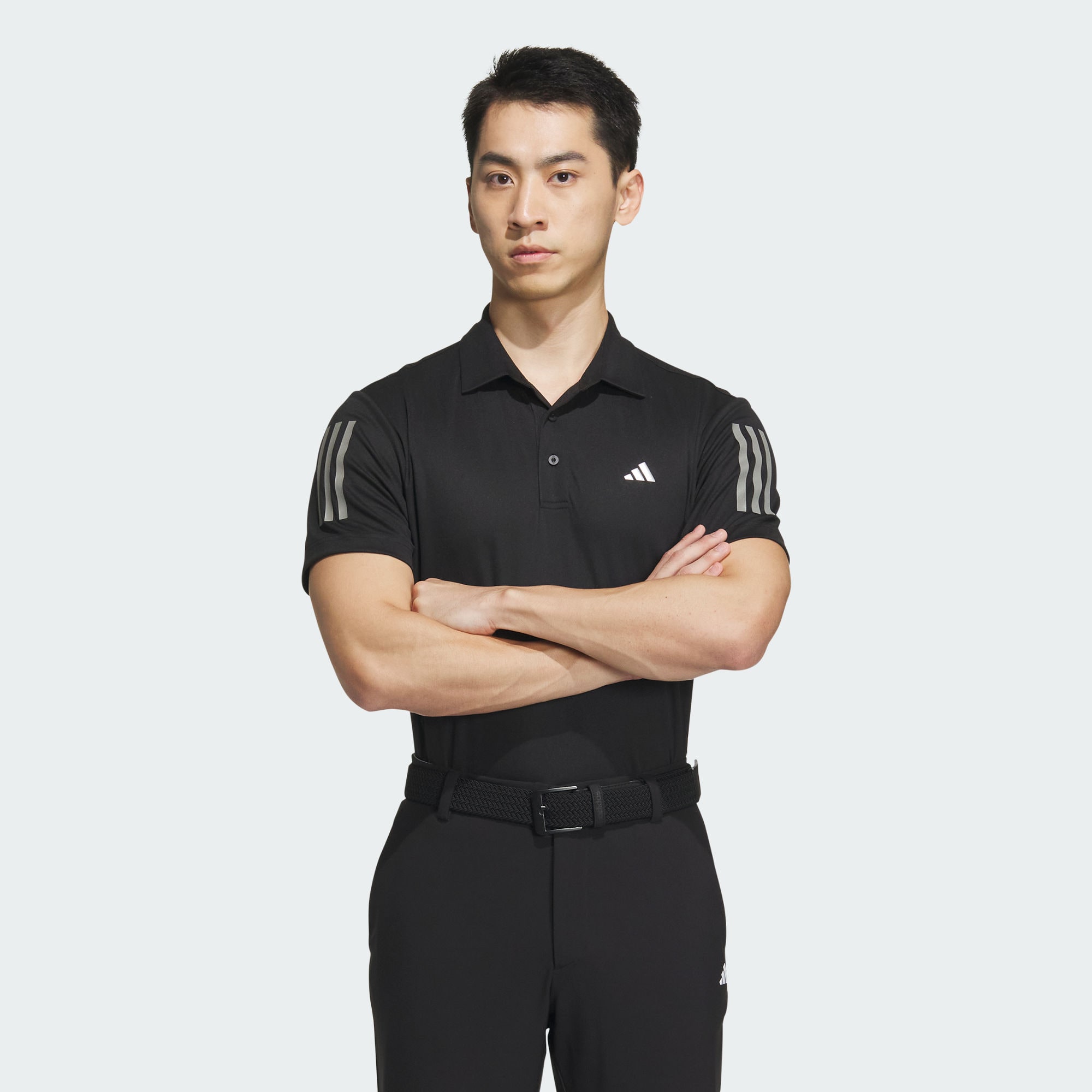 Мужская футболка adidas AEROREADY 3-STRIPES POLO SHIRT черная