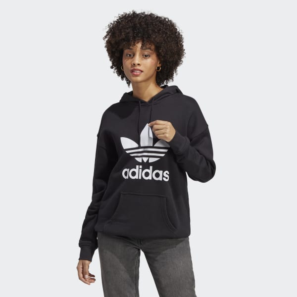 Женская толстовка adidas Adicolor Trefoil Hoodie (Черная)