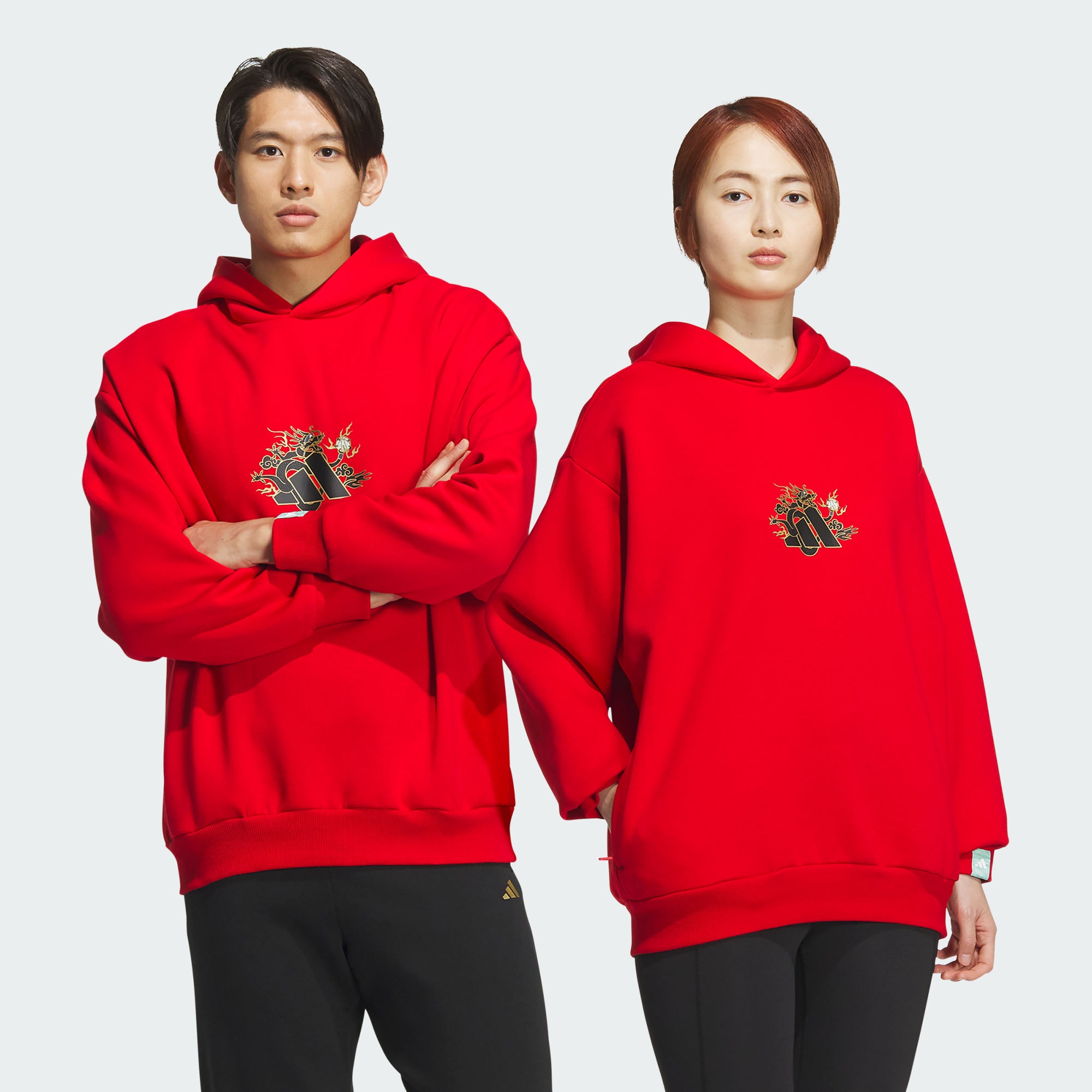 Мужское худи adidas BASKETBALL CNY HOODIE красное