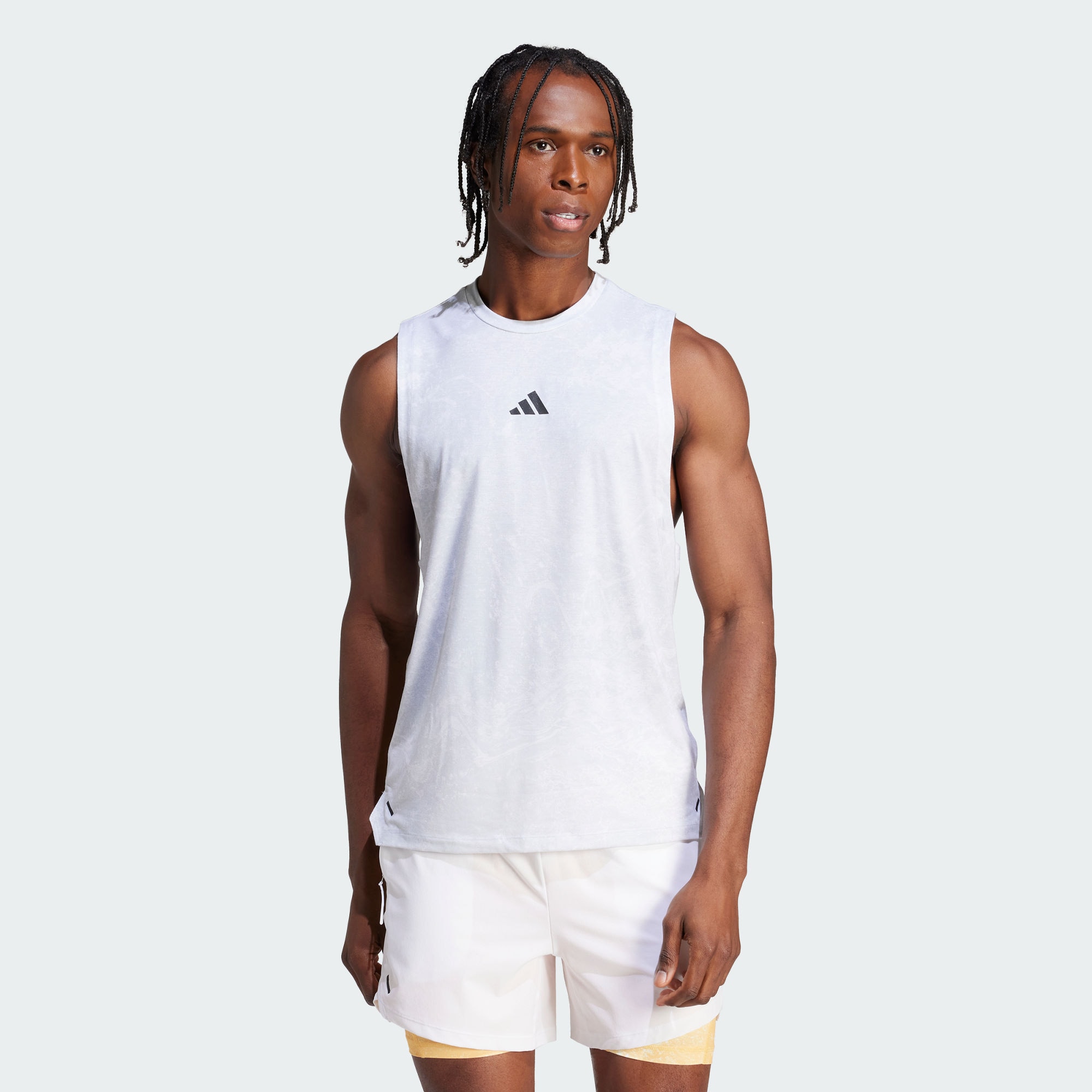 Мужская майка adidas POWER WORKOUT TANK TOP черно-белая