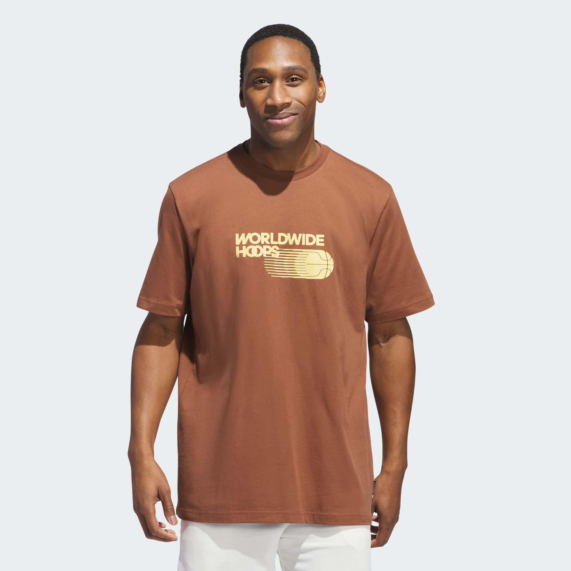 Мужская футболка adidas WORLDWIDE HOOPS CITY T-SHIRT Коричневая