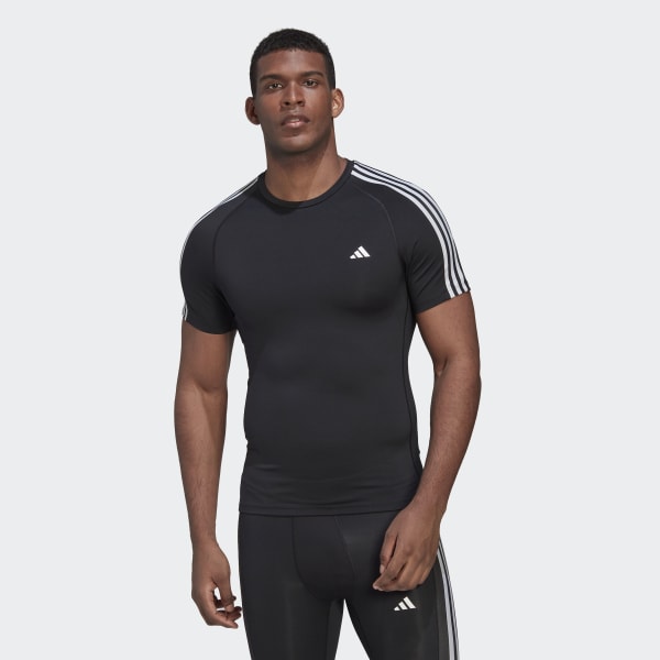 Мужская футболка adidas Techfit 3-Stripes Training Tee (Черная)