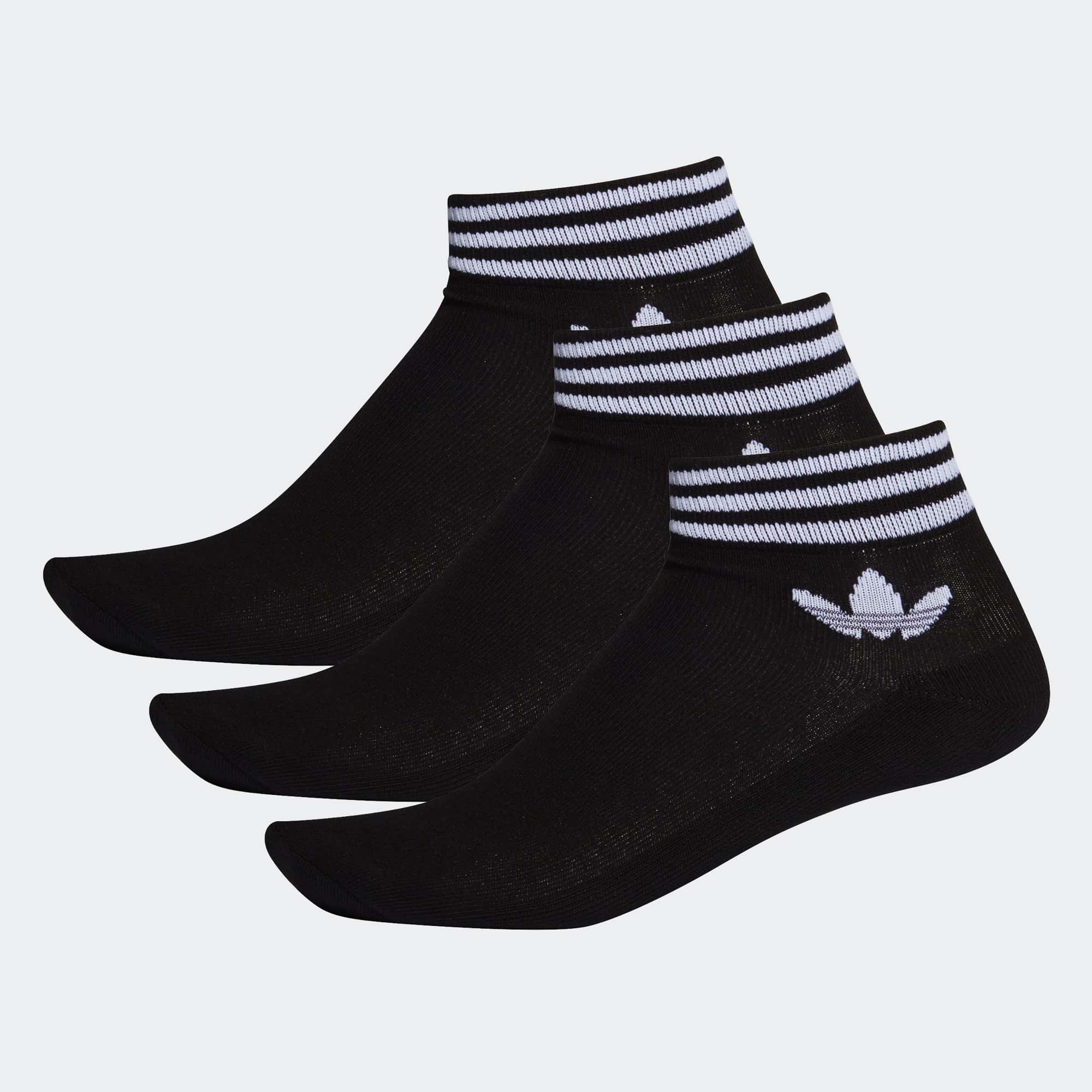 Носки  adidas TREFOIL ANKLE SOCKS черно-белые