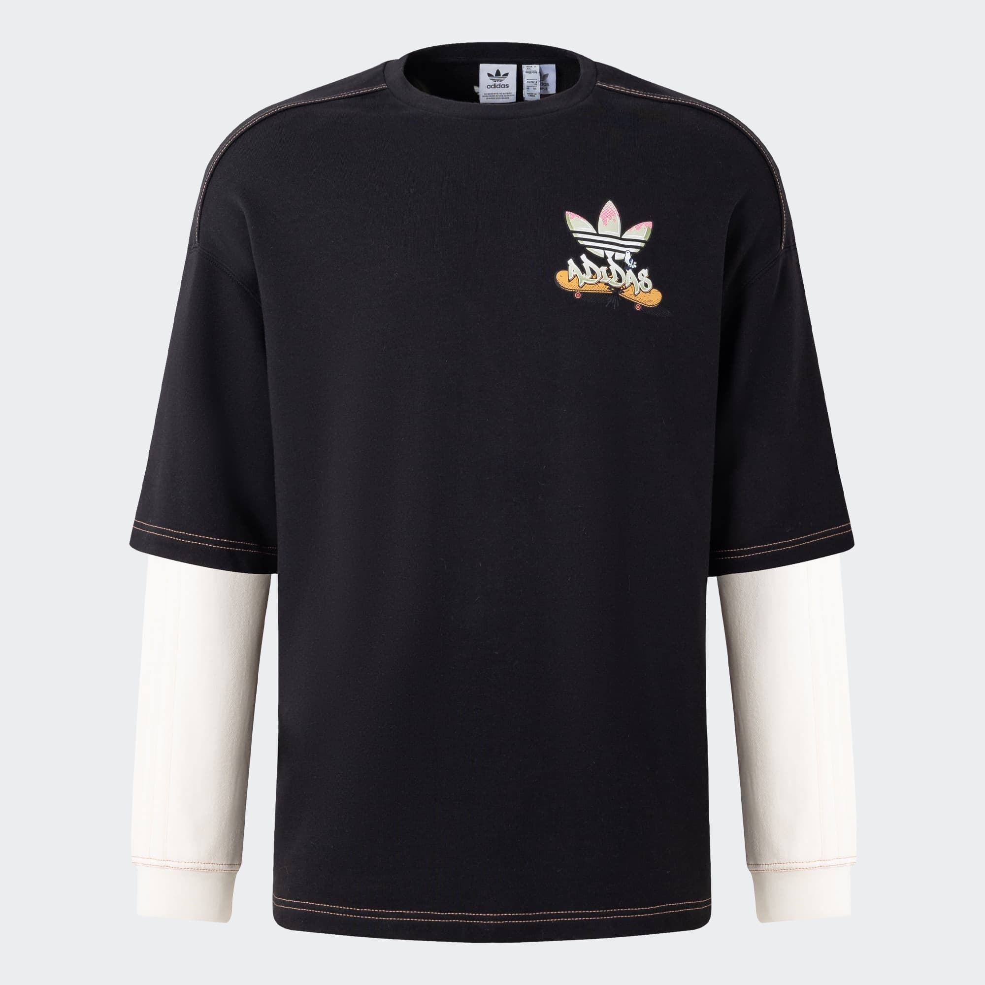 Свитшот adidas CITY SKATE FAUX TWO-IN-ONE CREW TOP IY5383