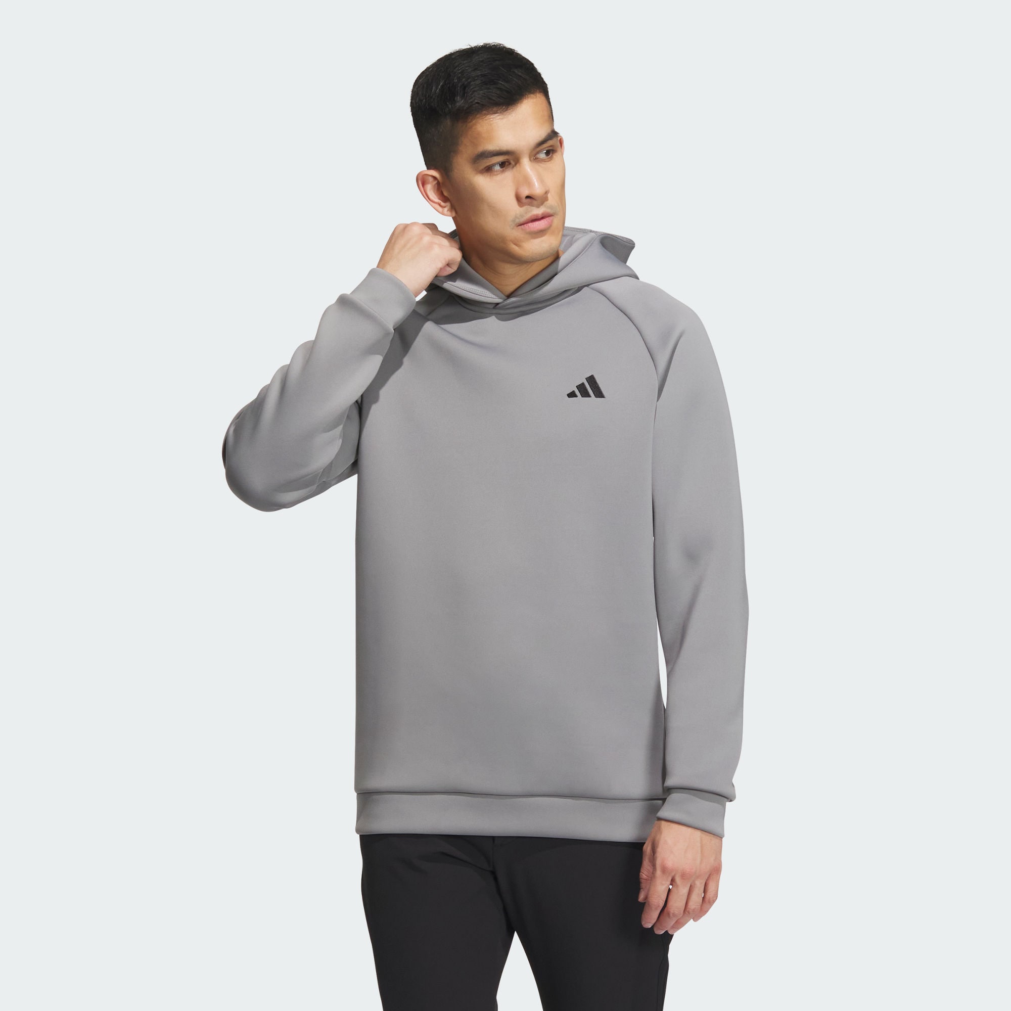 Мужское худи adidas 3D DEBOSS SPACER SLEEVE HOODIE серое