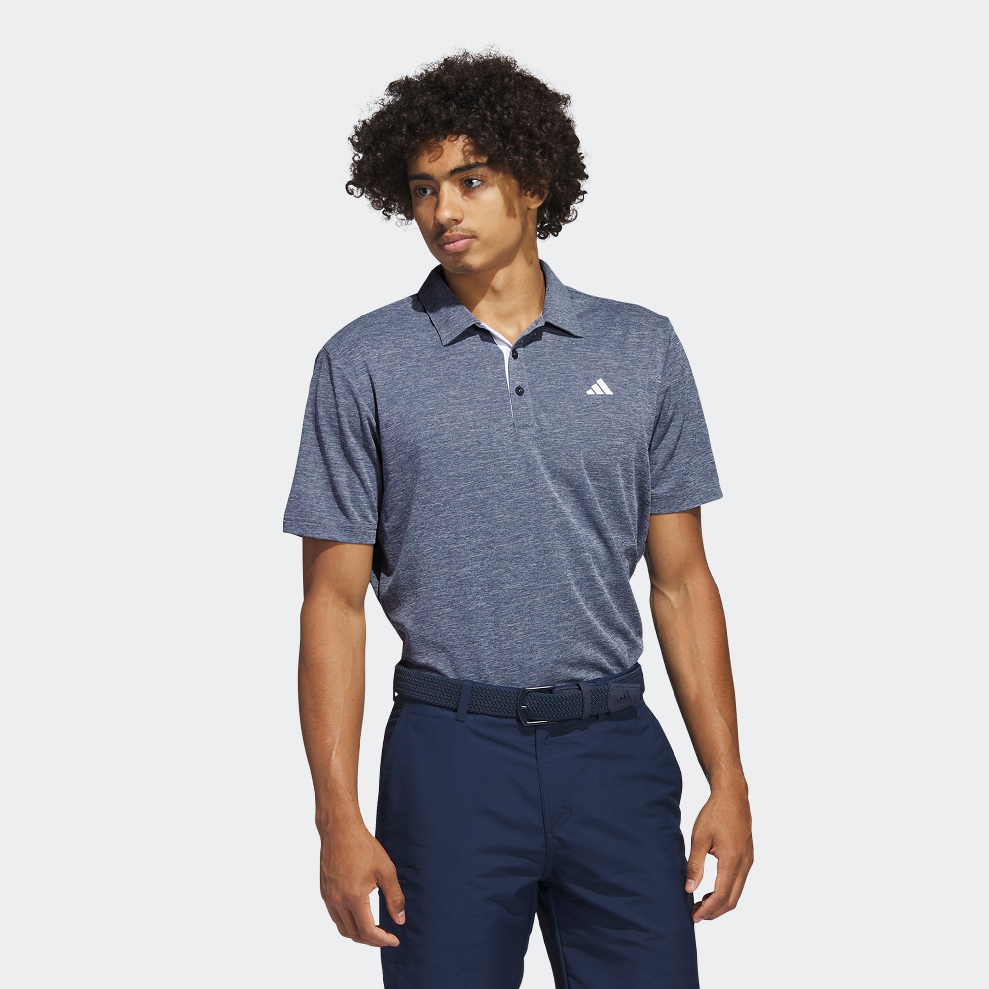 Мужская рубашка adidas DRIVE HEATHER POLO SHIRT синяя