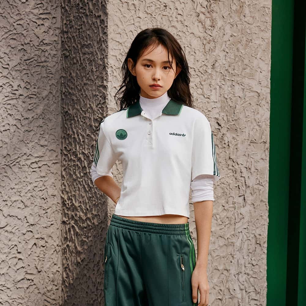 Женская футболка adidas LOOSE CROP POLO SHIRT