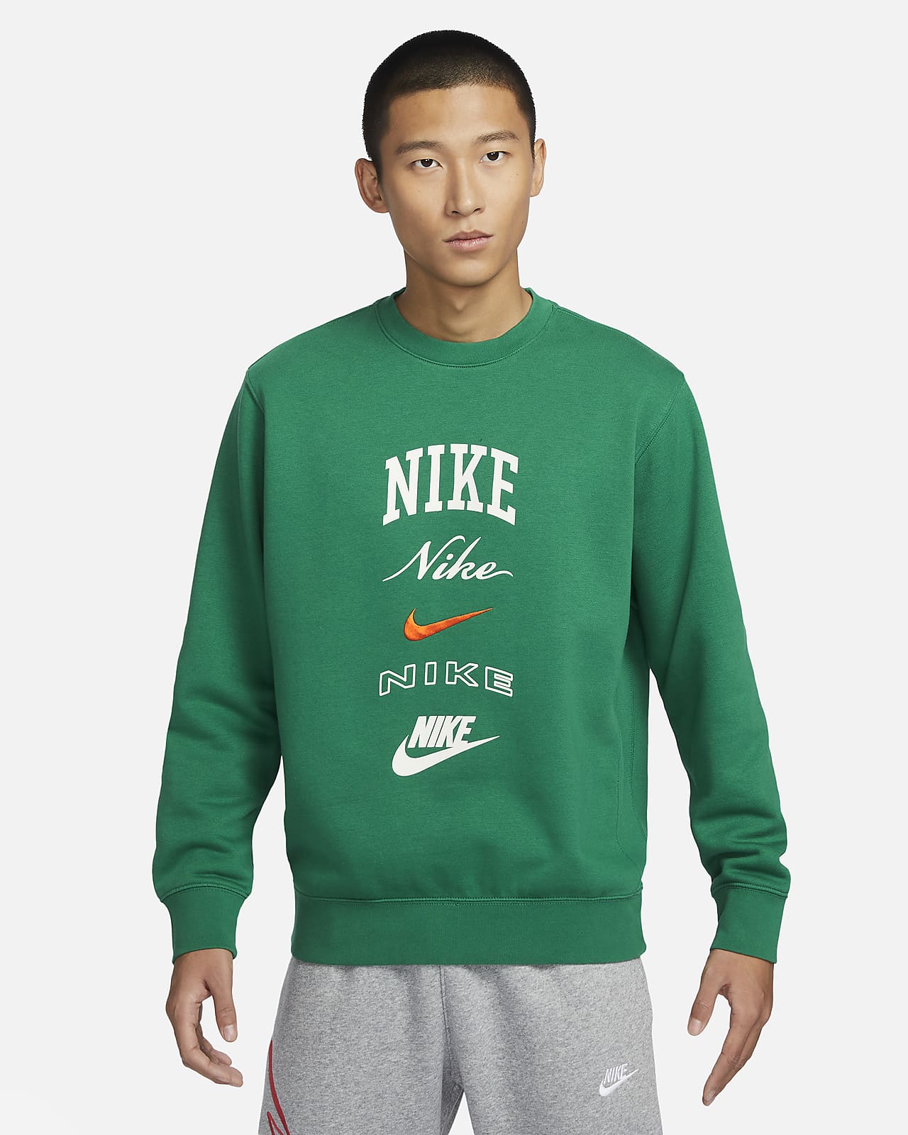 Мужской свитшот Nike Club Fleece зеленый