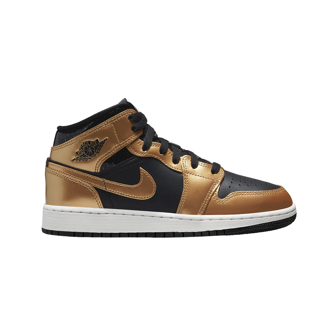 Кроссовки Nike Air Jordan 1 Mid SE GS Metallic Gold Black