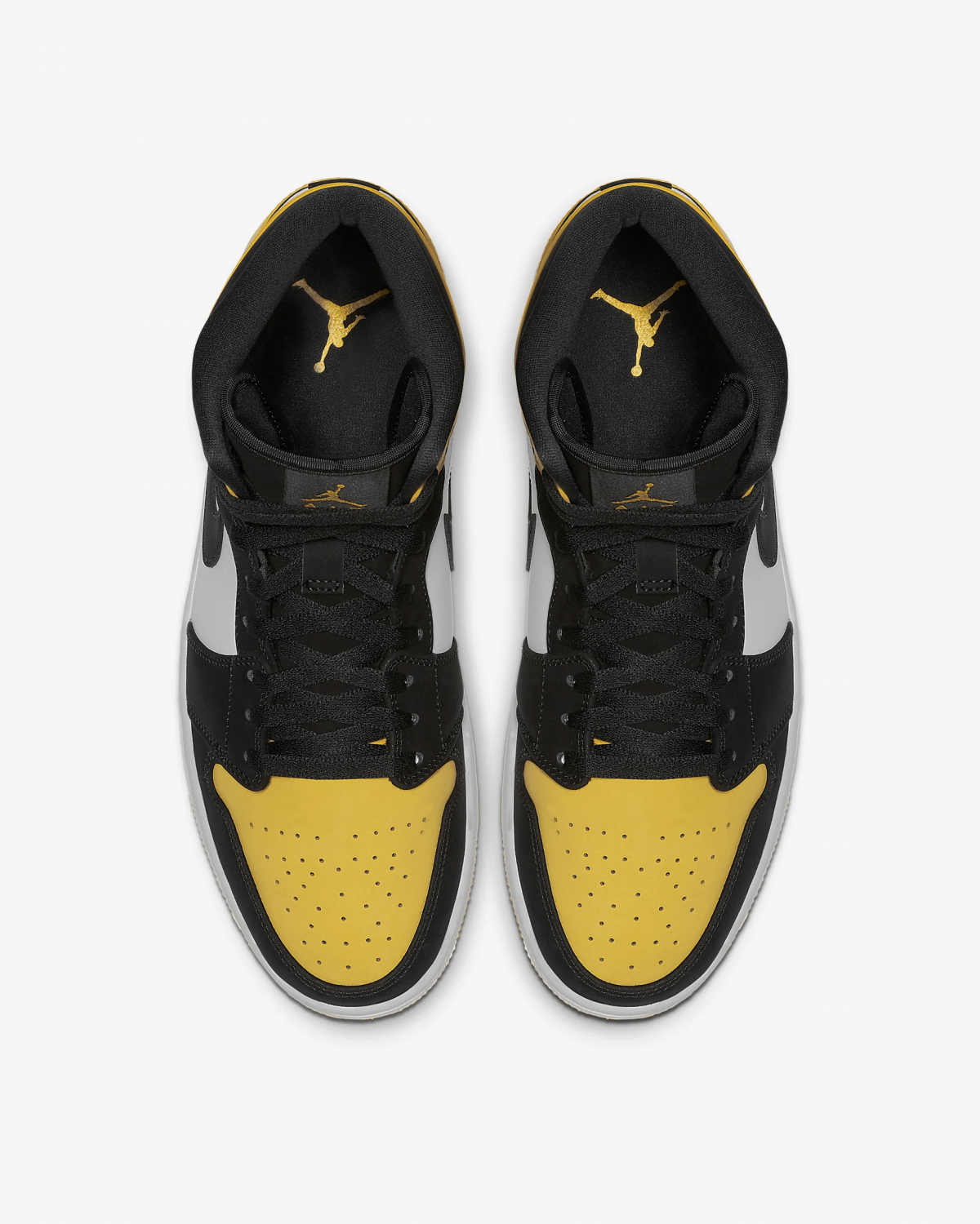 Air Jordan 1 Mid Yellow Toe Black фотография