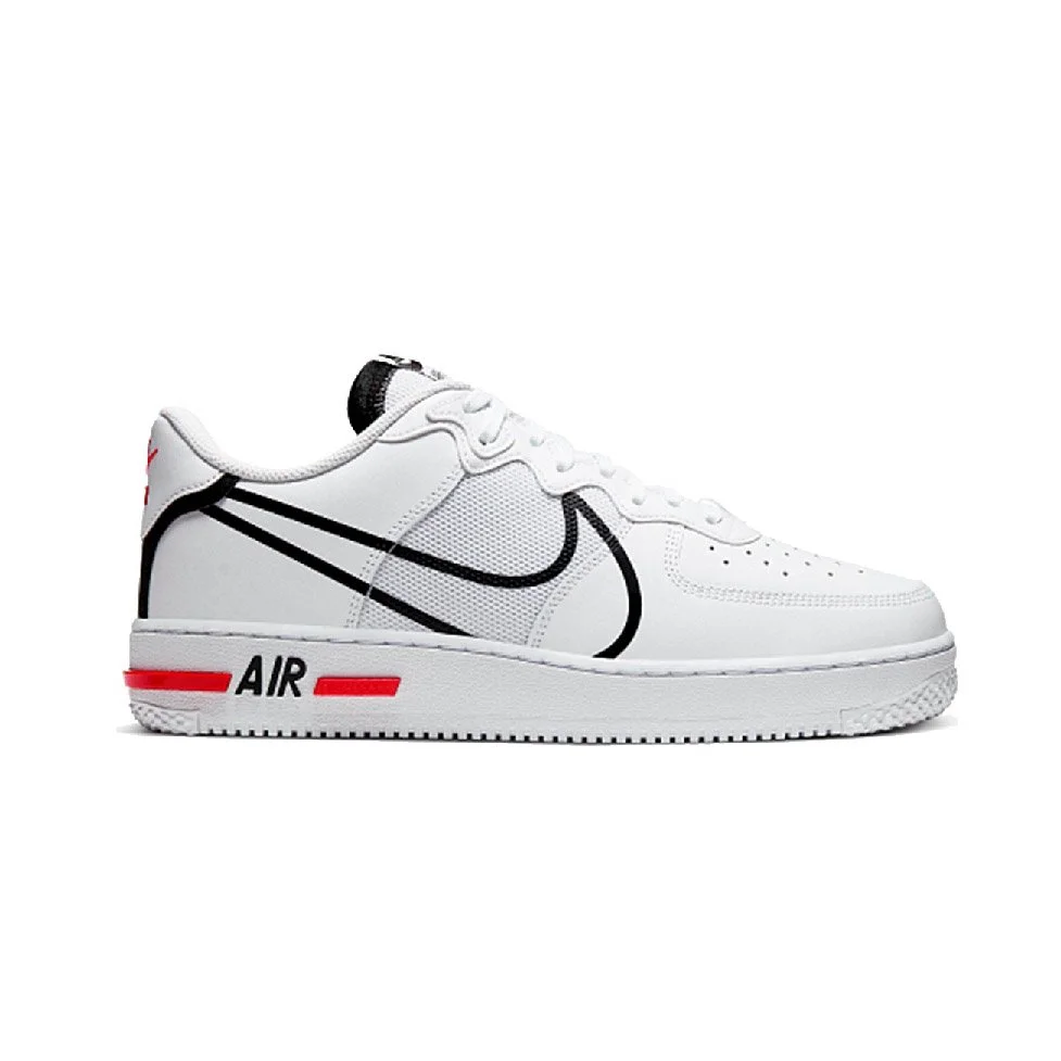 Air Force 1 React White Black Red фото