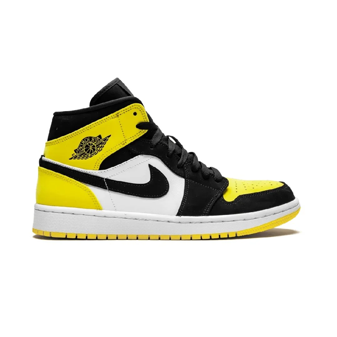 Air Jordan 1 Mid Yellow Toe Black фото