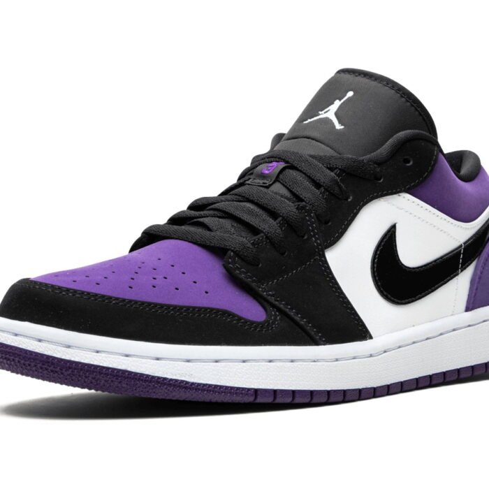 purple jordan ones low