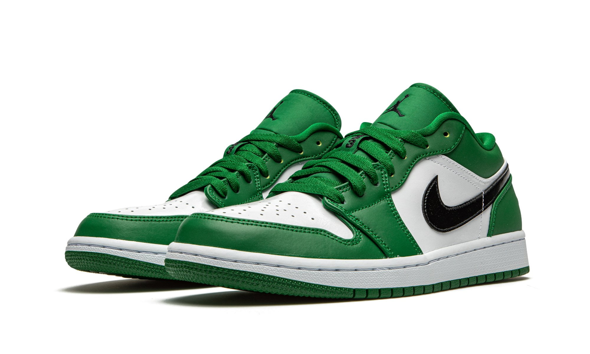 green and white jordans low
