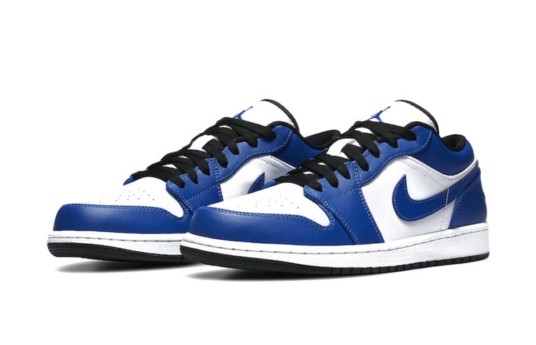 blue and white jordans 1 low top