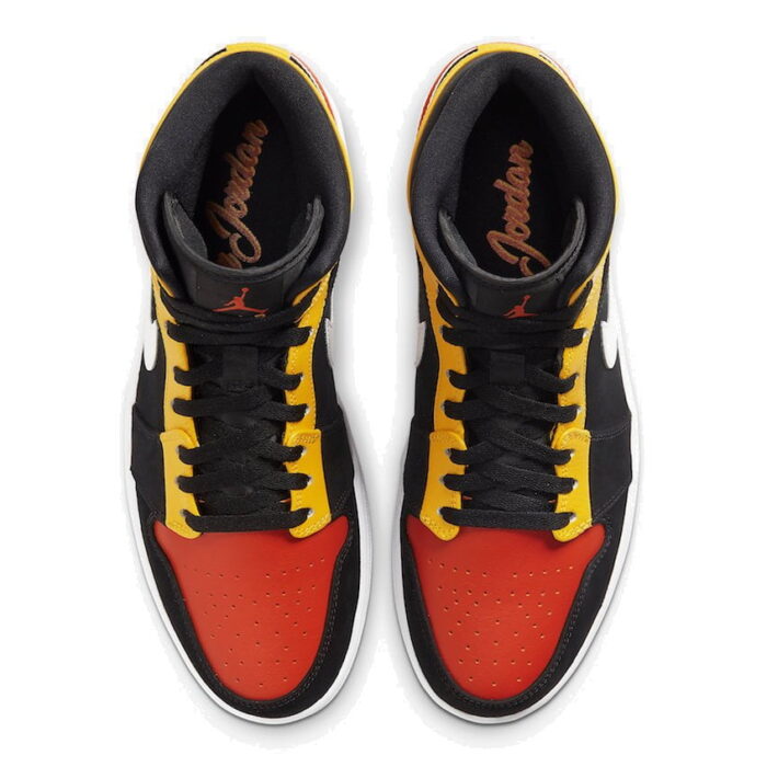 air jordan 1 mid orange black yellow