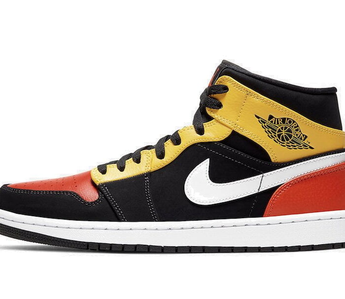 air jordan 1 mid orange black yellow