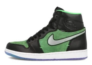 Air jordan 1 black best sale and green