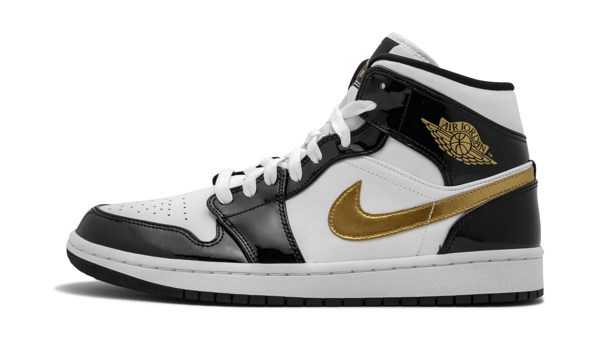 black and white and gold jordans