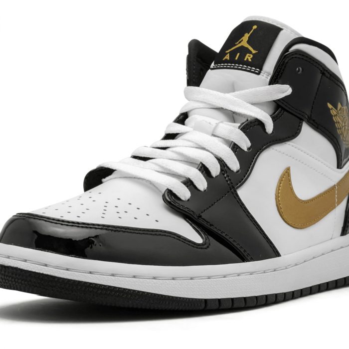 nike air jordan 1 black white gold