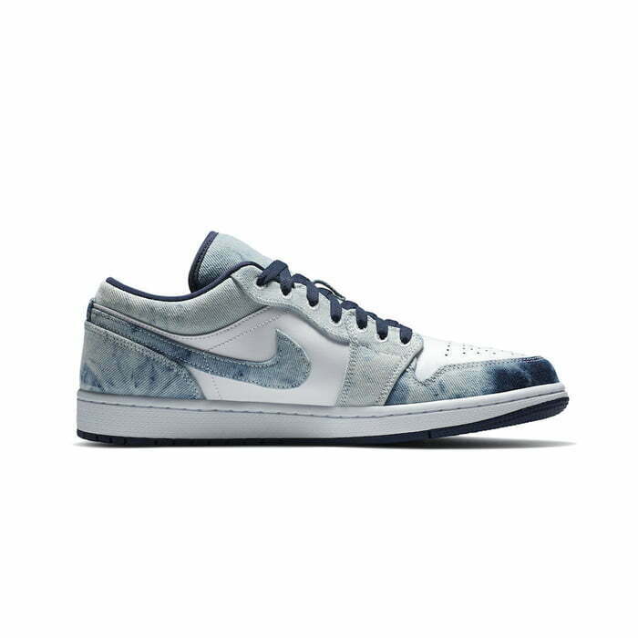 Кроссовки Nike Air Jordan 1 Low Washed Denim (белый, голубой) фото