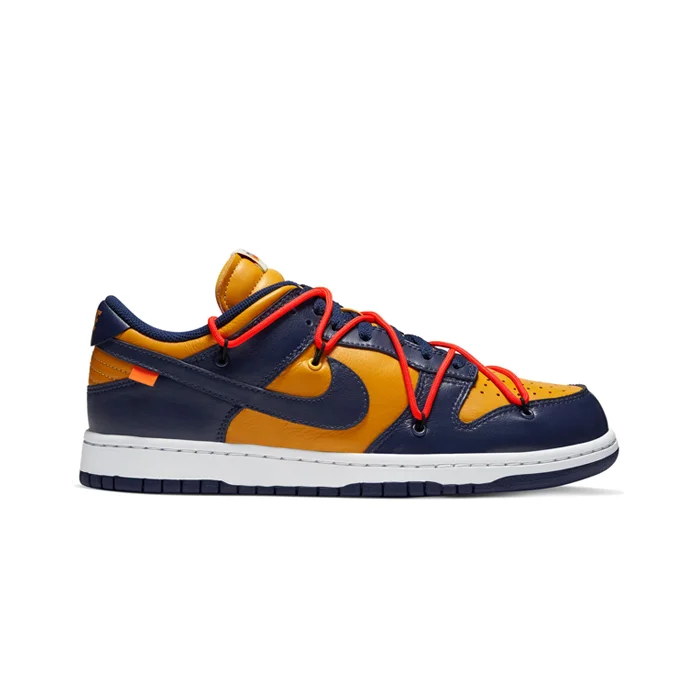 Nike Dunk Low Off-White University Gold Midnight Navy фото