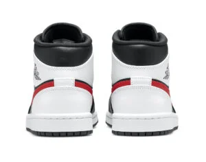 Nike air jordan 1 mid white red on sale black