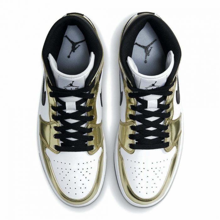 jordan 1 mid metallic gold black