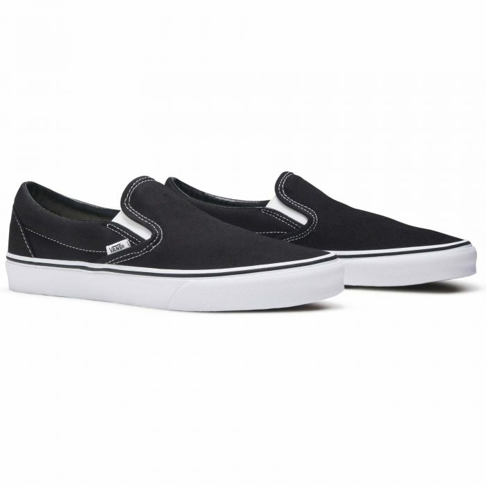 vans slip on black black